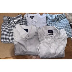 Lot Of 5 Stafford Men's Button Down Dress Shirts Size 20 Big 38/39 - Excellent!